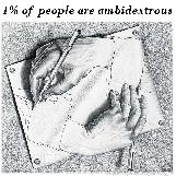One Percent of People are Ambidextrous